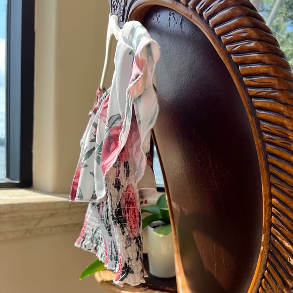 Girls Shirred Floral Tube Crop Top - Picture 9 of 14